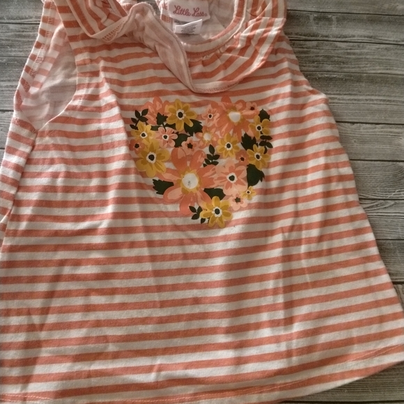10/$40 Little Lass Pink and Orange Striped Floral Set - Picture 2 of 4